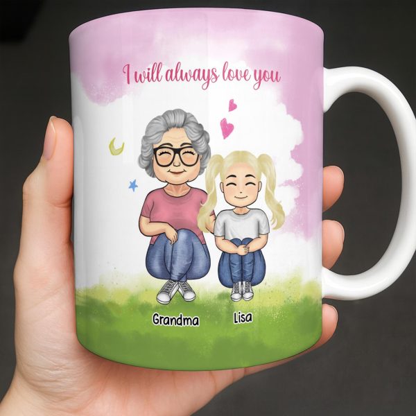 To My Granddaughter Feel My Love Morning Noon And Night - Personalized Custom Coffee Mug - GDT534_MG