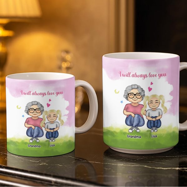 To My Granddaughter Feel My Love Morning Noon And Night - Personalized Custom Coffee Mug - GDT534_MG