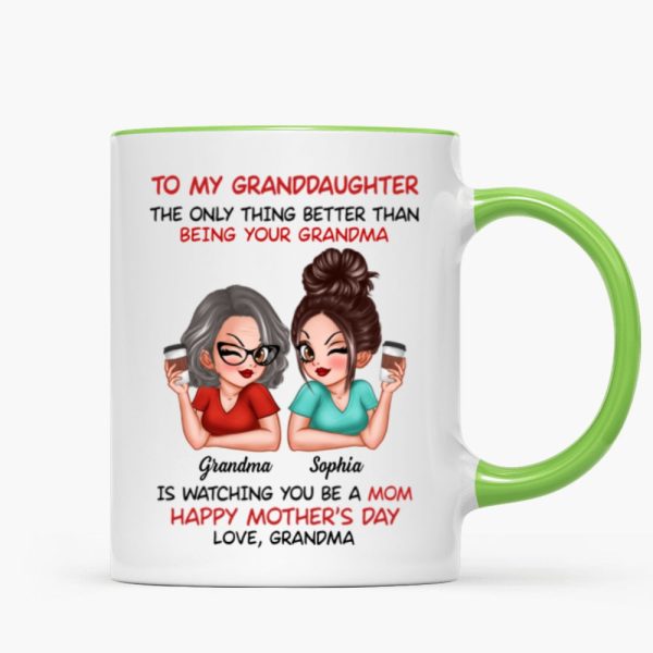To My Granddaughter From Grandma Happy Mother's Day Personalized Mug, Gift For Granddaughter