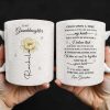 To My Granddaughter, Love Grandma, Beautiful Flower And Butterfly Design - Personalized Custom Coffee Mug - GDT389_MG