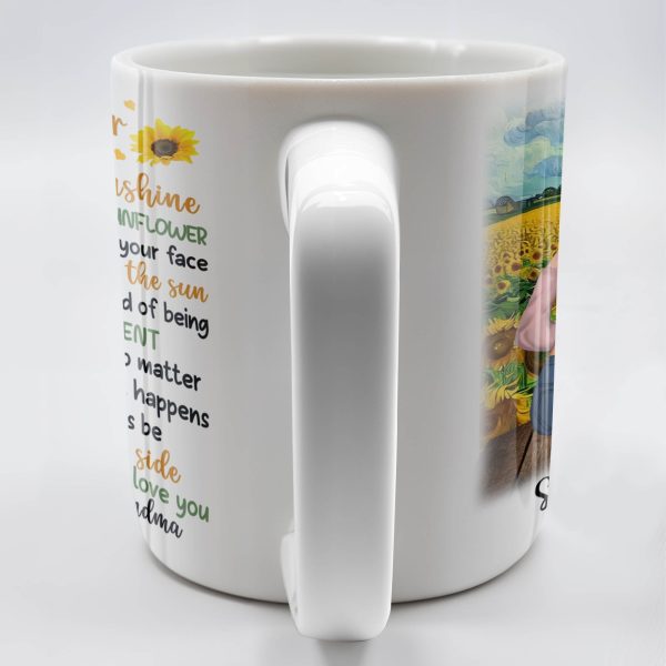 To My Granddaughter You Are My Sunshine Sunflower Mug - Personalized Custom Coffee Mug - GDT322_MG