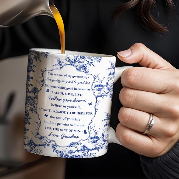 To My Granddaughter, You Are One Of My Greatest Joys, Floral Pattern - Personalized Custom Coffee Mug - GDT298_MG
