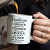 To My Grandson, Always Remember You Are Braver Than You Believe - Personalized Custom Coffee Mug - OFC022_MG
