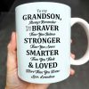 To My Grandson, Always Remember You Are Braver Than You Believe - Personalized Custom Coffee Mug - OFC022_MG