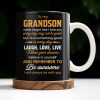 To My Grandson Never Forget That I Love You, Be Awesome, Text - Personalized Custom Coffee Mug - GSN055_MG