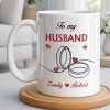 To My Husband, Hearts and Rings Design - Personalized Custom Coffee Mug - CPL1366_MG