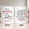 To My Husband, Hearts and Rings Design - Personalized Custom Coffee Mug - CPL1366_MG