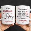 To My Husband, Hearts and Rings Design - Personalized Custom Coffee Mug - CPL1366_MG