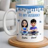 To My Husband, Meeting You Was Fate, Cartoon Couple - Personalized Custom Coffee Mug - CPL1209_MG