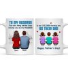To My Husband Our Children Having You As Their Dad Blue Tone Personalized Mug, Father's Day Gift