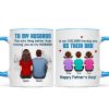 To My Husband Our Children Having You As Their Dad Blue Tone Personalized Mug, Father's Day Gift