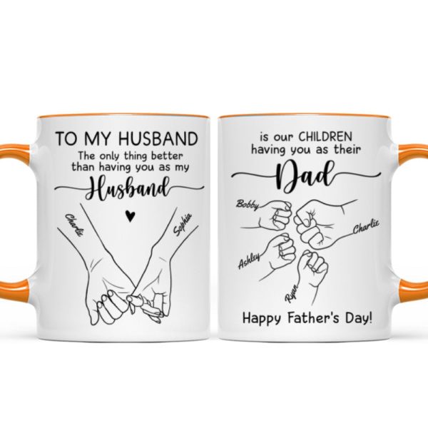 To My Husband Our Children Having You As Their Dad Outline Fist Bumps Personalized Mug