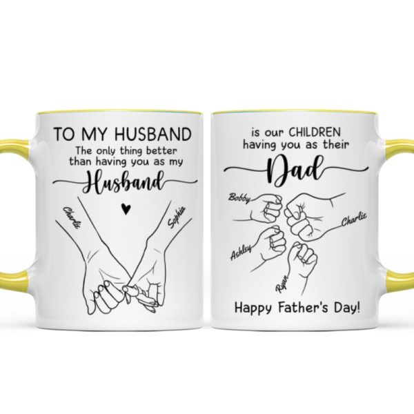 To My Husband Our Children Having You As Their Dad Outline Fist Bumps Personalized Mug