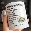 To My Husband You Are My Happily Ever After, Wedding Rings & Floral Design - Personalized Custom Coffee Mug - CPL1319_MG