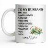 To My Husband You Are My Happily Ever After, Wedding Rings & Floral Design - Personalized Custom Coffee Mug - CPL1319_MG