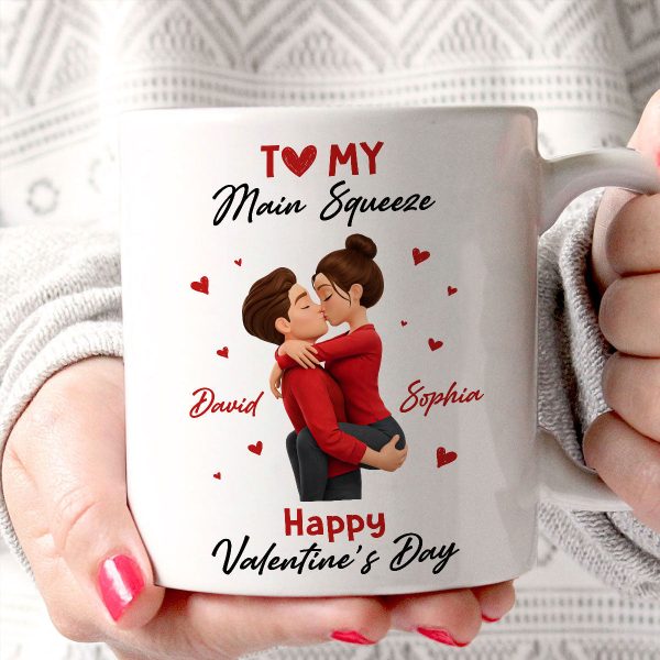 To My Main Squeeze Happy Valentine's Day - Personalized Mug - Unique Valentine's Day Gift for Her