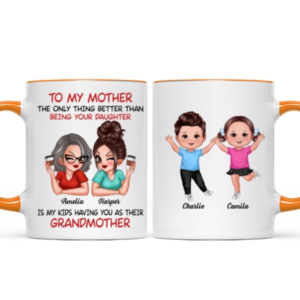To My Mom Gift From Daughter My Kids Having You As Their Grandmother Personalized Mug