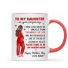To My Pregnancy Daughter Happy First Mother's Day From Mom Personalized Mug, Gift