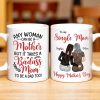 To My Single Mom, Happy Mother's Day, Two Women, Leopard Print - Personalized Custom Coffee Mug - MOM074_MG