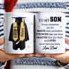 To My Son, Always Remember You Are Braver, Graduation Robe and Stars - Personalized Custom Coffee Mug - GRAD318_MG