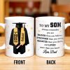 To My Son, Always Remember You Are Braver, Graduation Robe and Stars - Personalized Custom Coffee Mug - GRAD318_MG