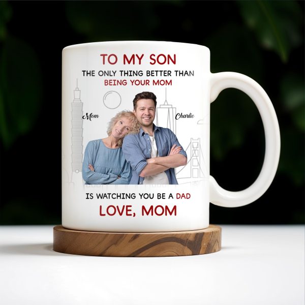 To My Son City Silhouette Custom Mug - Personalized Custom Coffee Mug - SON031_MG