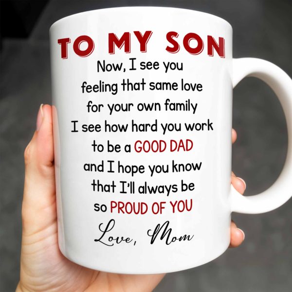 To My Son, City Skyline, People, Good Dad - Personalized Custom Coffee Mug - SON057_MG