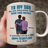 To My Son From Mom Dad Blue Tone Personalized Mug| Heartfelt Father's Day Gift For Son