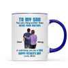 To My Son From Mom Dad Blue Tone Personalized Mug| Heartfelt Father's Day Gift For Son