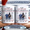 To My Son-In-Law The Only Thing Better Than Being Your Father-In-Law, Cityscape and Two Men - Personalized Custom Coffee Mug - SON041_MG