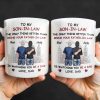 To My Son-In-Law The Only Thing Better Than Being Your Father-In-Law, Cityscape and Two Men - Personalized Custom Coffee Mug - SON041_MG
