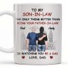 To My Son-In-Law The Only Thing Better Than Being Your Father-In-Law, Cityscape and Two Men - Personalized Custom Coffee Mug - SON041_MG
