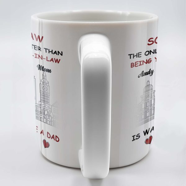 To My Son-In-Law The Only Thing Better Than Being Your Mother-In-Law, Cityscape and Heart - Personalized Custom Coffee Mug - SON040_MG