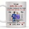To My Son-In-Law The Only Thing Better Than Being Your Mother-In-Law, Cityscape and Heart - Personalized Custom Coffee Mug - SON040_MG