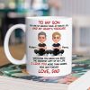 To My Son My Heart's Treasure - Personalized Mug - Christmas Gift from Dad to Son