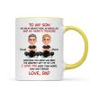 To My Son My Heart's Treasure - Personalized Mug - Christmas Gift from Dad to Son