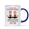 To My Son My Heart's Treasure - Personalized Mug - Christmas Gift from Dad to Son