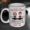 To My Son My Heart's Treasure - Personalized Mug - Christmas Gift from Dad to Son