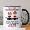 To My Son My Heart's Treasure - Personalized Mug - Christmas Gift from Dad to Son