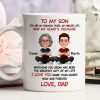 To My Son My Heart's Treasure - Personalized Mug - Christmas Gift from Dad to Son