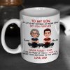 To My Son My Little Boy Yesterday - Personalized Mug - Christmas Gift from Dad to Son