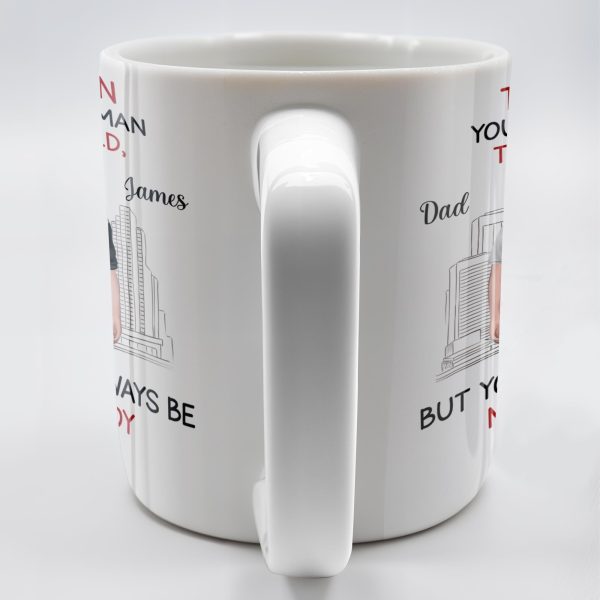 To My Son, You May Be A Man To The World, Father And Son Looking At City Skyline - Personalized Custom Coffee Mug - SON037_MG