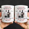 To My Son, You May Be A Man To The World, Father And Son Looking At City Skyline - Personalized Custom Coffee Mug - SON037_MG