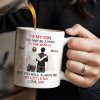 To My Son, You May Be A Man To The World, Father And Son Looking At City Skyline - Personalized Custom Coffee Mug - SON037_MG