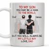 To My Son, You May Be A Man To The World, Father And Son Looking At City Skyline - Personalized Custom Coffee Mug - SON037_MG