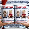 To My Son You're Really Kicking Ass At This Whole Dad Thing, Cartoon Characters and City Skyline - Personalized Custom Coffee Mug - SON049_MG