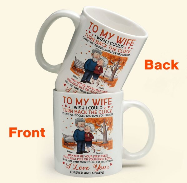 To My Wife I Wish I Could Turn Back The Clock - Personalized Mug - Birthday Gifts For Her, Wife