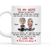 To My Wife Love Quote Ceramic Mug, Personalized Couple Cartoon, Romantic Morning Coffee Unique Gift