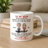 To My Wife Love Quote Ceramic Mug, Personalized Couple Cartoon, Romantic Morning Coffee Unique Gift