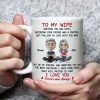 To My Wife Love Quote Ceramic Mug, Personalized Couple Cartoon, Romantic Morning Coffee Unique Gift